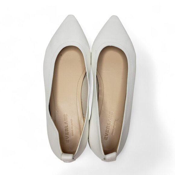 Everlane Day Glove Pointed Toe Flats Women's Antique White Leather Slip On 5.5 - Picture 5 of 8